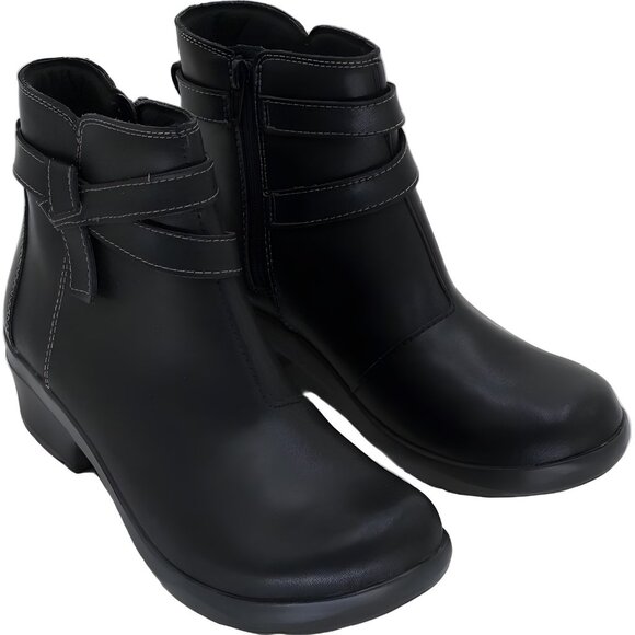 Clarks Angie Mist Spice Black Leather Ankle Boots Women's US 7M - Picture 4 of 6